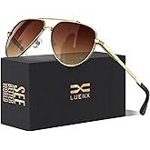 LUENX Aviator Sunglasses for Men Women Polarized Trendy Sun Shades UV 400 Protection