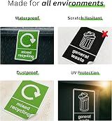 Viro Display Recycling General Waste Stickers 10 Pack 100x150mm Waterproof UV view 4