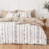 Wake In Cloud - Western Comforter Set, Boho Southwestern Rustic Style with Striped Aztec Multi-Geometric Pattern, Soft Lightweight Bedding, 3 Pieces, Taupe Brown, King Size
