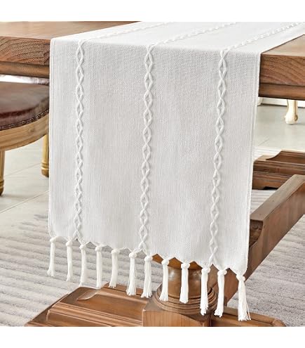 thumbnail image 2 of ARTABLE Linen Table Runner - Embroidery Pattern Farmhouse Style For Dining Table 2 of 14