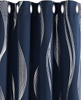Deconovo Blackout Curtains 52x84 Navy Blue Eyelet Thermal Energy Saving 2 Panels view 2