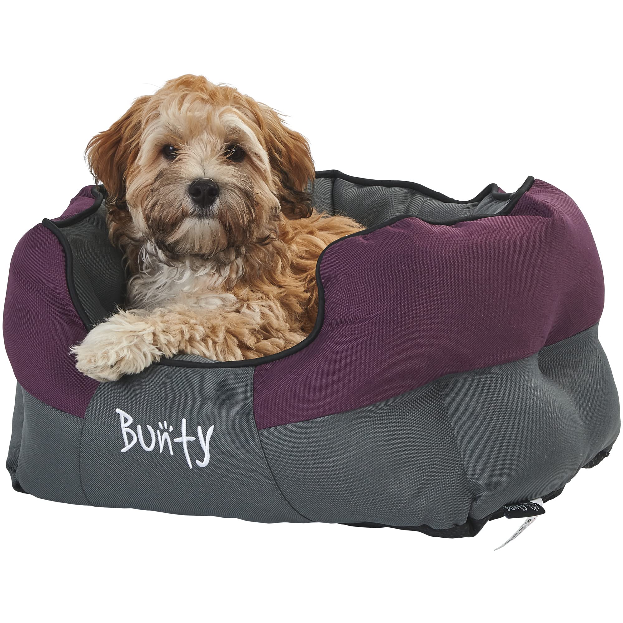 Bunty Anchor Sofa Dog Bed, Small - Plush Cushioning & High Sides - Water Resistant, Anti Anxiety, Indoor & Outdoor Suitable, Washable Pet Bed - Small, Purple