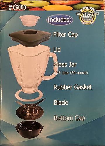 Blender Glass Jar Set Replacement Liter Cup Square