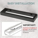 SAYAYO Black Self-Adhesive & Screw Towel Holder 200mm SUS304 Wall Mounted view 4