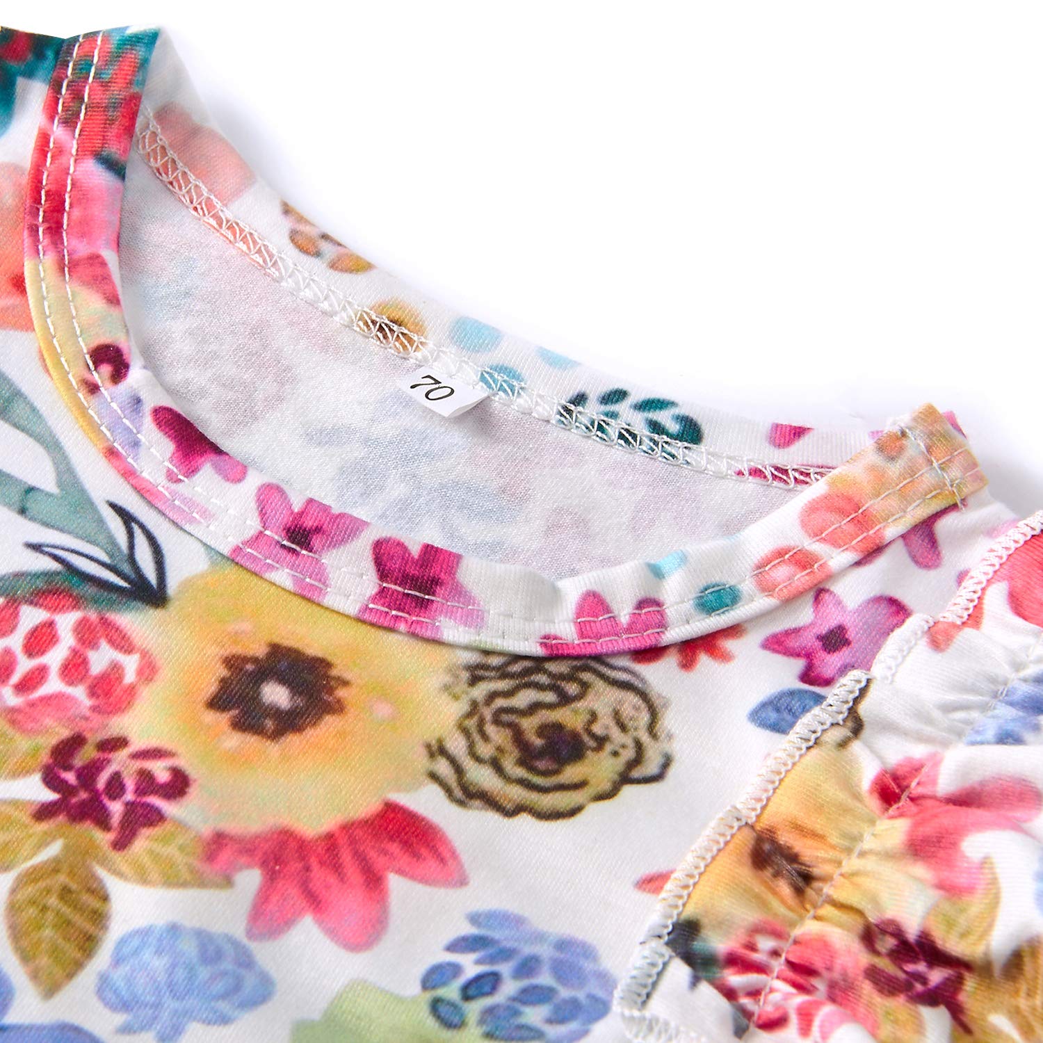 Leappearl 0-6 Months Infant Baby Jumpsuit Colorful Floral Printed Playsuit Sleeveless Romper Light Weight Cotton Fabric Onesies