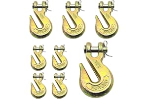 WorldPac (Pack of 8) 5/16-inch, Grade 70 Clevis Grab Hook, Yellow Chromate Finish