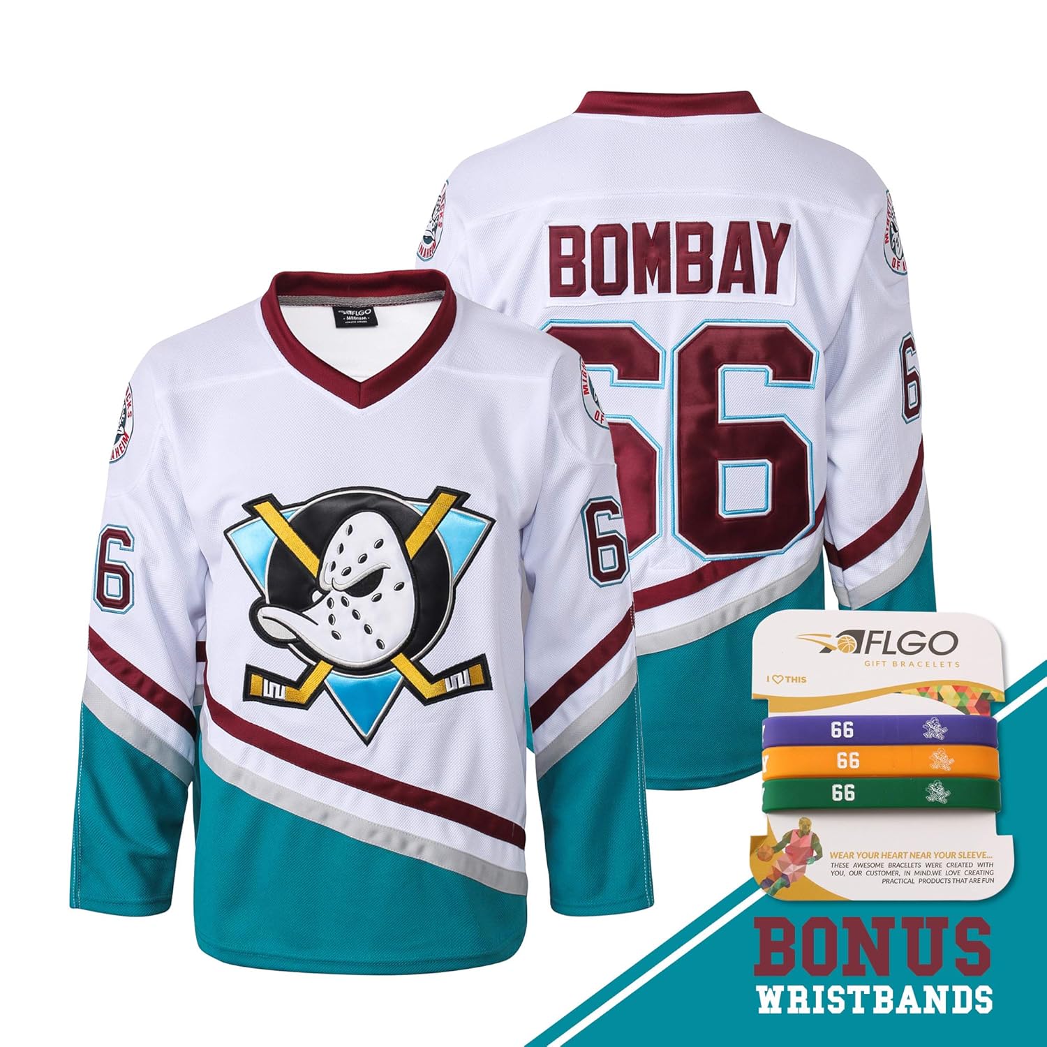 Ice Hockey Team Sports AFLGO Bombay 66 Mighty Ducks Ice Hockey Jersey
