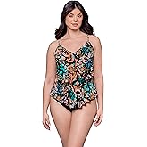 Aqua Green Womens Triple Ruffle Tier Swim Tankini Top with Adjustable Straps