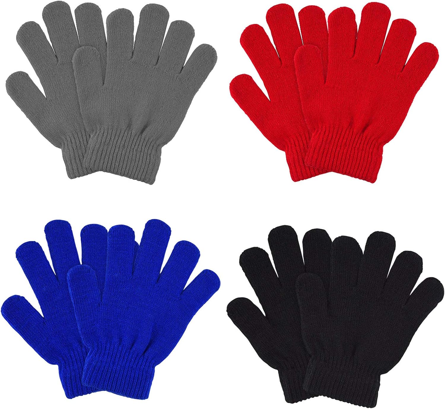 MENOLY Winter Kids Gloves Kids Knit Gloves Warm Stretchy Knitted Magic