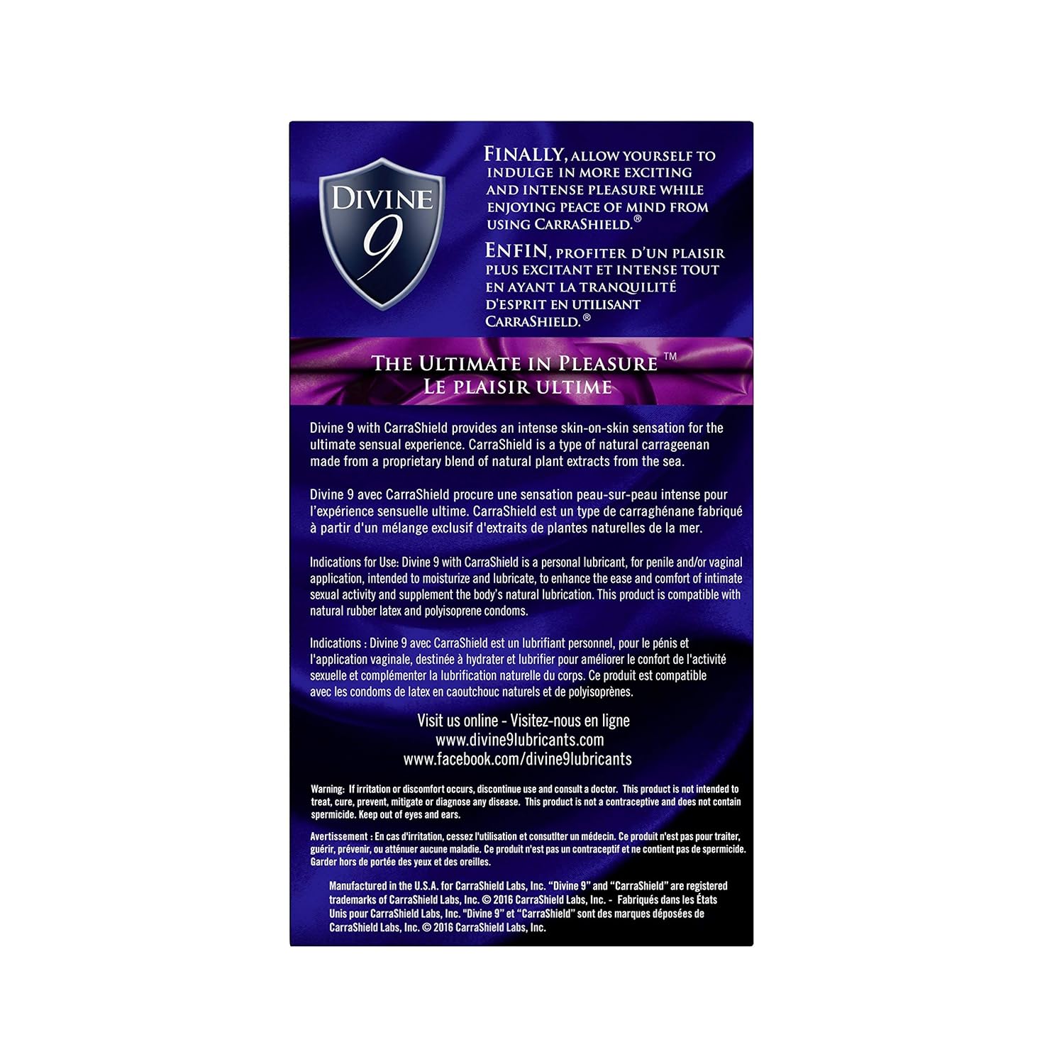 Divine 9 Personal Lubricant Made With Carrashield