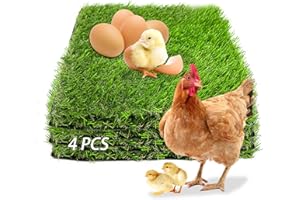 MUYG 4 Pack Washable Chicken Nesting Pads Artificial Grass Rug Carpet Cuttable Chickens Nest Box Bedding Liners for Hen Coop Egg Duck Chicks Goose