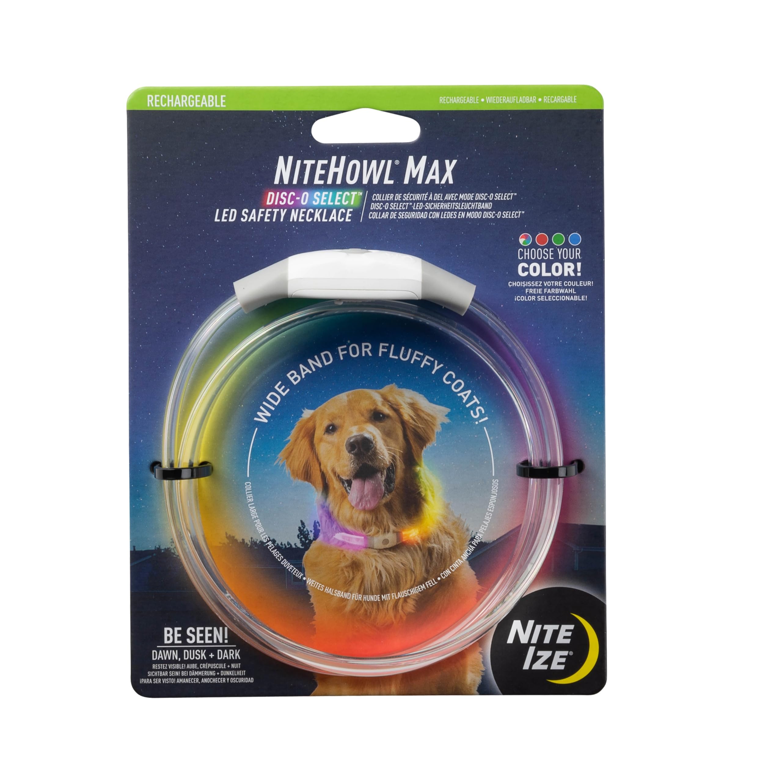 NiteHowl® Max Rechargeable LED Safety Necklace - Disc-O Select™