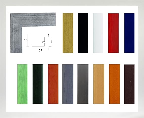 Marina Echtholz Bilderrahmen 80 x 120 cm Massivholz schlicht elegant 120x80 cm Farbauswahl in 14 Weiss mit Acrylglas Antirefl