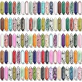 Nuenen 100 Crystal Hexagonal Wand Stones Bulk Bullet Shaped Worry Stones Gem Stones Sets Witch Hexagonal Bullet Shaped Chakra Crystals for Witchcraft Meditation Divination