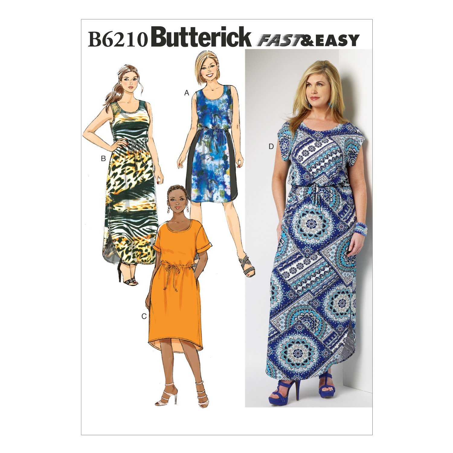 Butterick Patterns 6210 Women's Petite Dress,Sizes, Paper, Multi-Colour, KK (26W-28W-30W-32W)