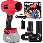 Bullseye Blower Cordless Leaf Blower, Handheld Turbo Jet with 2 Batteries, 20V 350W Electric Air Power for Patio, Garage Cleaning and Car Drying, As Seen on TV