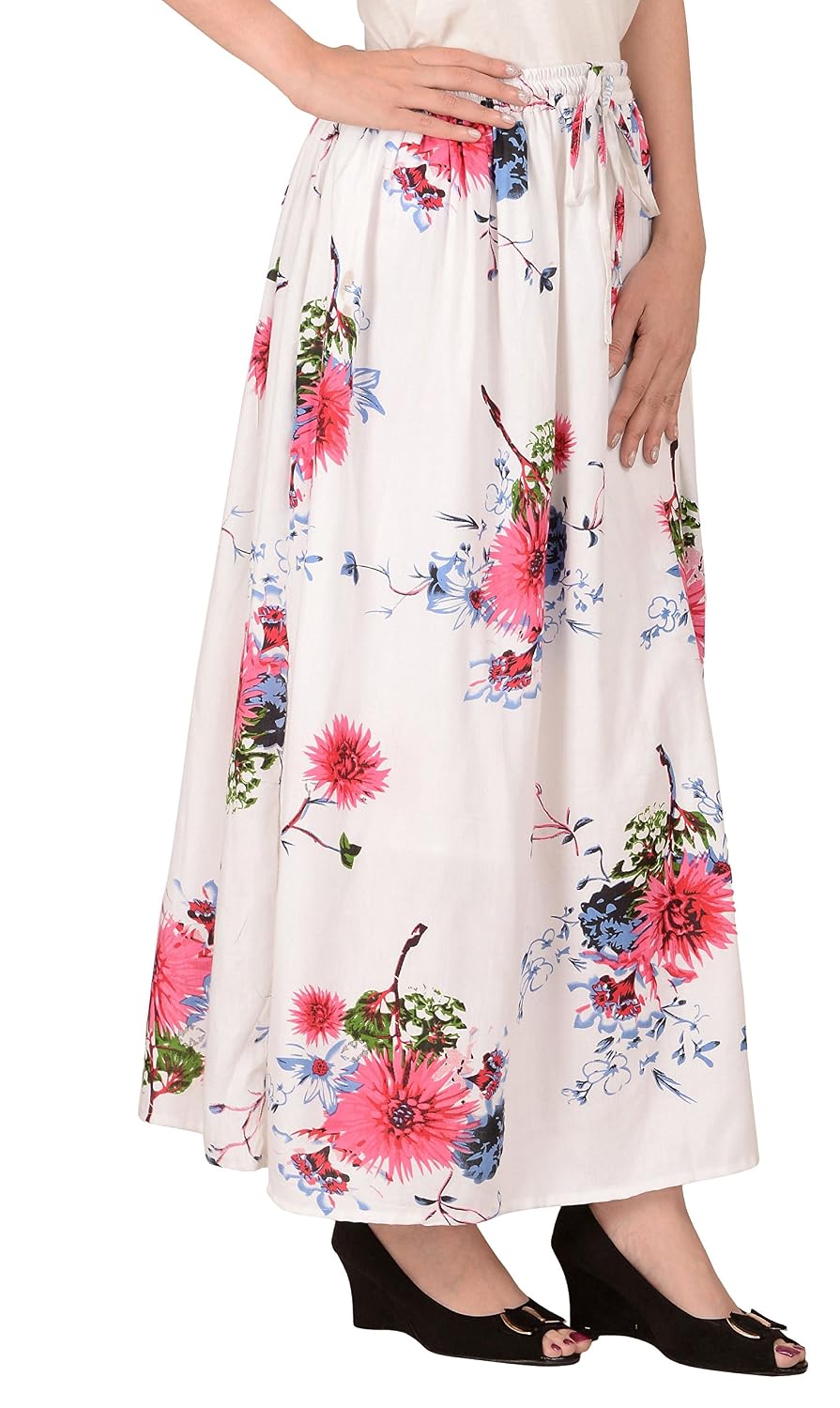 cotton breeze women's viscose skirt (white_free size)