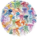 50PCS Jellyfish Stickers PET Transparent Stickers