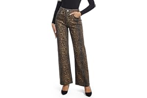 ETTELO Women's Jeans Straight Leg Casual High Waisted Stretch Trendy Black Pull On Jeans for Women