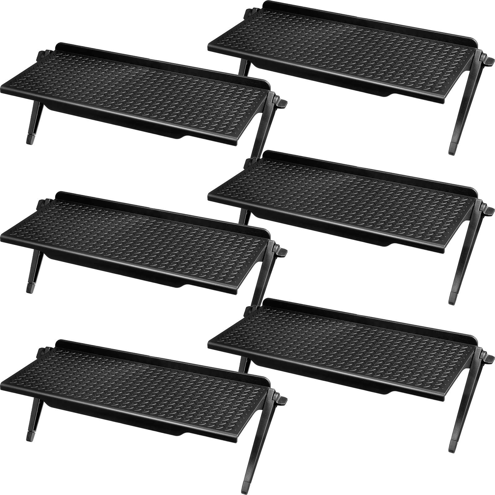 Photo 1 of **4 ONLY**Hoteam 6 Pieces TV Top Screen Shelf Adjustable Monitor Top Shelf Plastic TV Video Game Storage Game Console Black Router Stand Audio Video Shelving for Media Boxes Router(11.8 x 4.5 inch)