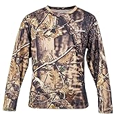AUSCAMOTEK Crew Neck Long Sleeve Camo T-Shirt for Hunting