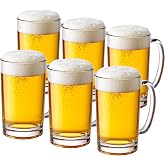 Amazing Abby - Roxy - 20-Ounce Plastic Beer Glasses (Set of 6), Beer Mugs, Reusable Cups, BPA-Free, Shatter-Proof, Dishwasher