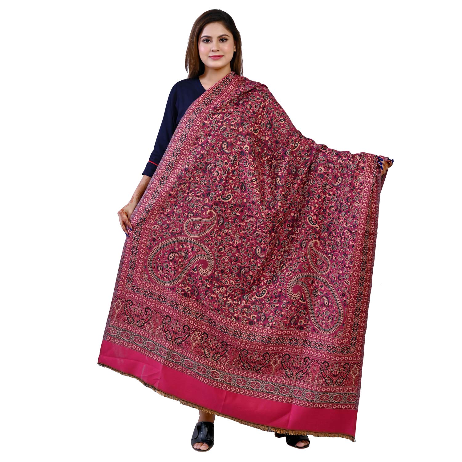 Buy Women's weaving Woolen Shawl (F0352) at Amazon.in