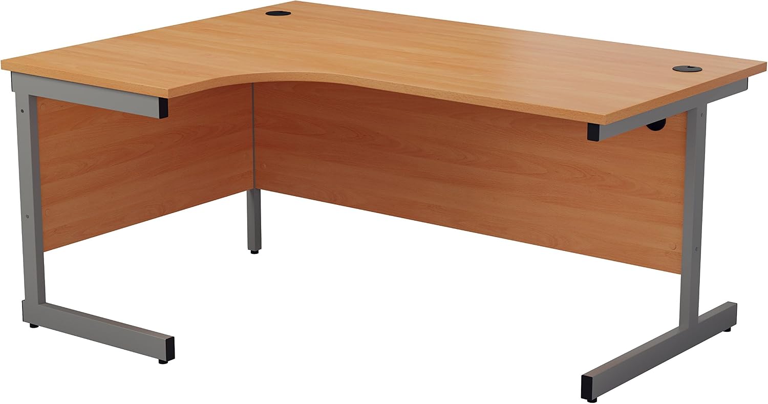 Office Hippo Heavy Duty Left Corner Desk, Strong & Reliable Workstation With Integrated Cable Ports for Office or Home