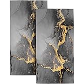 Black Gray Gold Marble Decorative Bath Towels Set of 2 Soft Absorbent 14"x28" Abstract Modern Hand Towels for Bathroom Farmhouse Home Gym Yoga Spa Decorative Towel Gifts