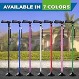 HONEYBULL Folding Walking Stick Adjustable Foldable Cane Pivot Tip 3 Prong view 8