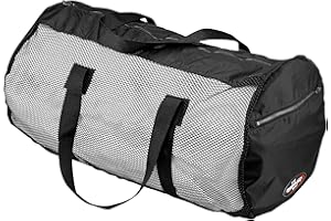 SAEKODIVE Large Mesh Beach Bag with Zipper Pockets - Foldable Duffle Bag for Scuba Gear, Snorkel Gear, and Outdoor Water Acti