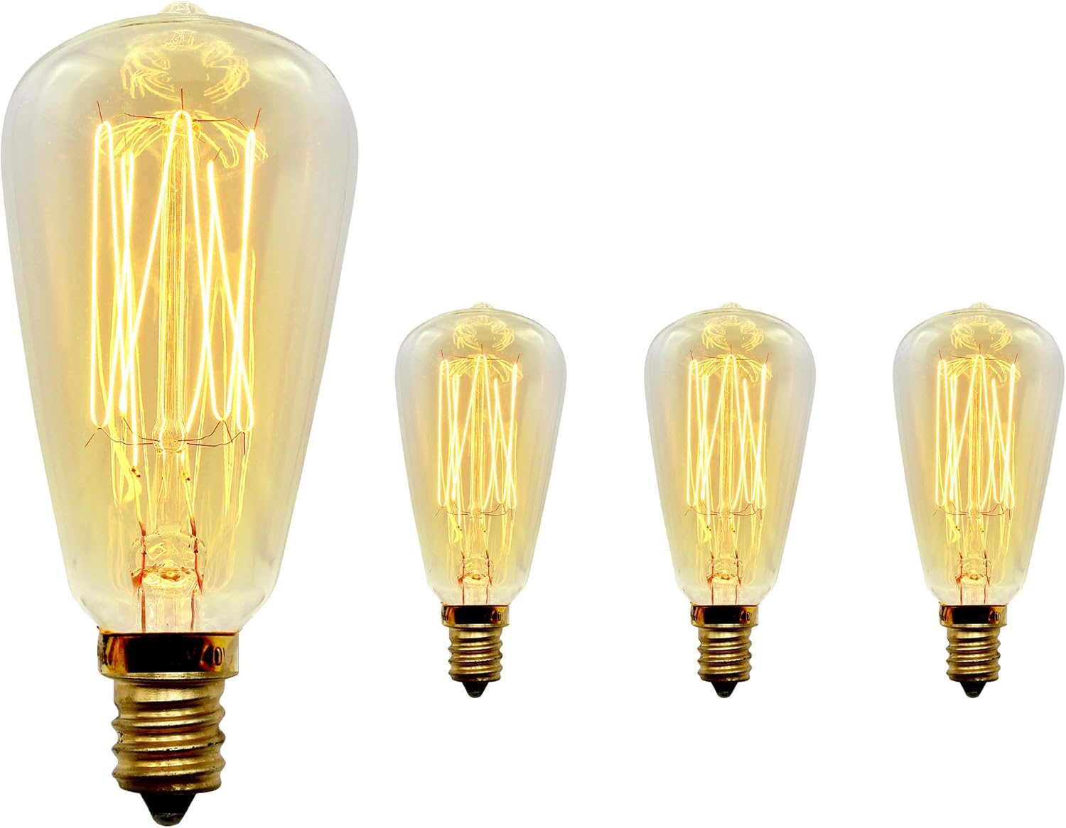 Vintage Retro Edison Bulb, ST38, 40w, Candelabra E12, 4