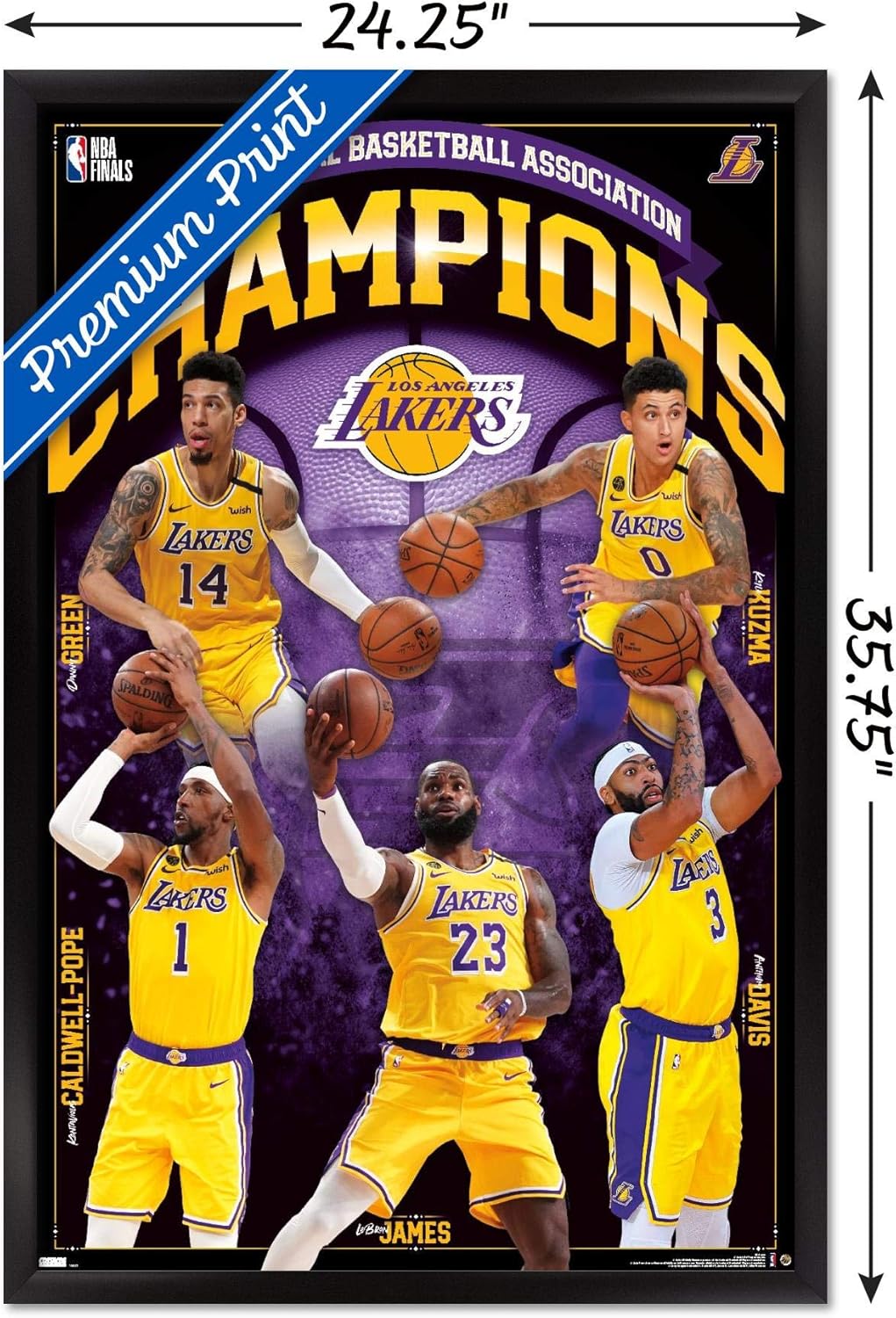 Amazon Com Trends International Los Angeles Lakers 2020 Nba Finals Champions Wall Poster 22 375 X 34 Black Framed Version Posters Prints