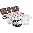 LuxHeat 20 Sqft Mat Kit, 120v Electric Radiant Floor Heating System for Under Tile, Stone and Laminate. Kit Includes Alarm, Heated Floor Mat, UDG4 OJ Microline Programmable Thermostat w/GFCI & Sensor