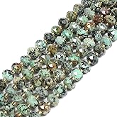10mm African Turquoise Faceted Rondelle Loose Beads DIY Jewelry Making 15.5-16 Inches