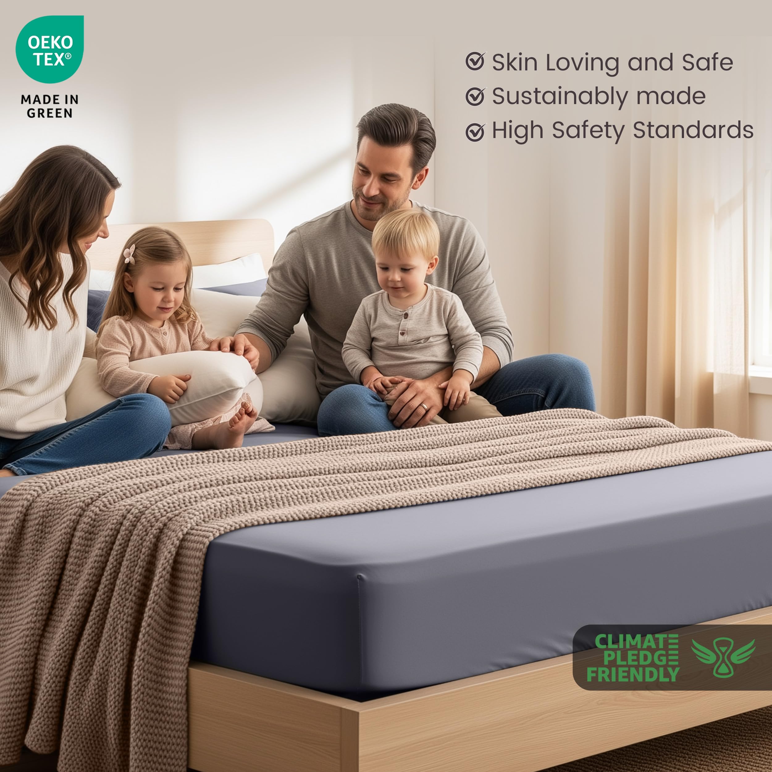 Utopia Bedding Fitted Sheet Double, Grey - Deep Pocket 14 inch (35 cm) - Easy Care - OEKO-TEX Certified - Soft Brushed Microfibre Fabric - Shrinkage and Fade Resistant - Bottom Sheet