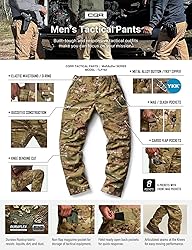 CQR Men's Flex Ripstop Tactical Pants, Water