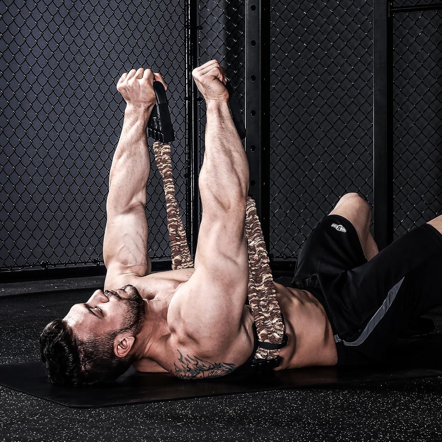 INNSTAR Adjustable Bench Press Device,Push up Resistance Bands, Chest Builder Workout Equipment for Home Gym Exercise,Fitness Workout,Travel Training (Brown-200lb)