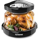 Nuwave Oven Pro Plus Air Fryer, Infra-Red Countertop, PFAS Free, Black | Cook Fresh or Frozen, No Defrosting or Preheating, Cook Healthy, Adjustable Temps, 100 Presets, 50 Memory, Tough Power Dome