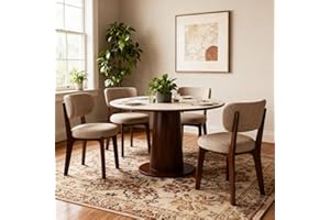 Walnut Dining Chairs, Arm Chairs Set of 2/4, Mid Century Modern Dining Set with Wooden Legs Dinning Chair for Kitchen, Living