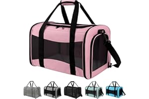 Yipincover Cat Carriers Soft-Sided,Pet Carrier for Small Cats Dogs Puppies up to 1-15 LBS,TSA Airline Approved, (Medium,Pink)