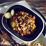 Genware 44016BK White Rim Enamel Pie Dish Black 160mm Pack of 12 view 3
