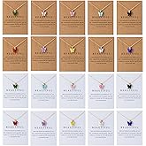LOTSOF 20 Pcs Dainty Colorful Butterfly Pendant Necklace Set for Women, Bohemian Acrylic Butterfly Chain Necklace Cute Jewelry Set Gift (Multiple Colors)