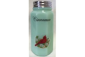 ROSSO GLASS Sugar Shaker - Paneled - Rosso Exclusive - Jade w/Cats, Dogs, Birds - American Made - Mosser Glass USA (Cardinal w/Cinnamon)