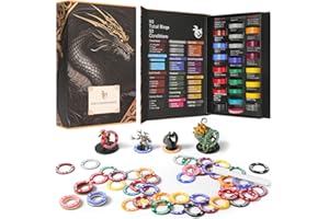 Grajar 52 Unique DND Miniatures Condition Rings, 92 PCS Status Effects Markers - Including 5 Customizable Blank Rings, Ideal for Dungeons and Dragons & 5th Edition, Best DND Gifts for DM