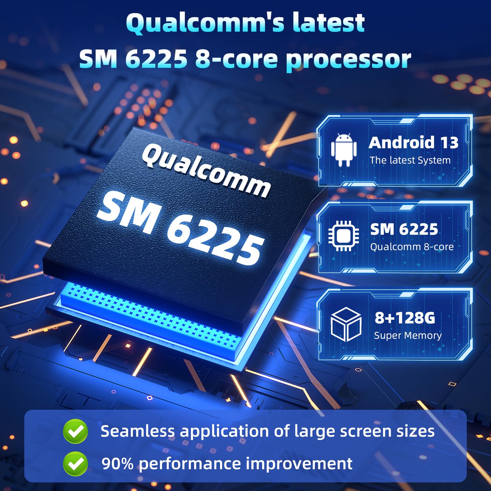 OneCarStereo CarPlay Ai Box Ultra, Wireless CarPlay Adapter Built-in Qualcomm 8-core 6225 High-Performance with Android 13, Magic CarPlay Box Stream Video Apps, TF/SIM Card, LED Light(8+128GB)