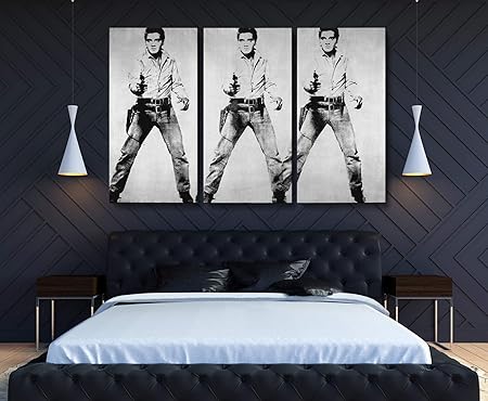 Amazon Com Elvis Presley Andy Warhol Canvas Wall Art Print Various Sizes 3 Piece Large Posters Prints
