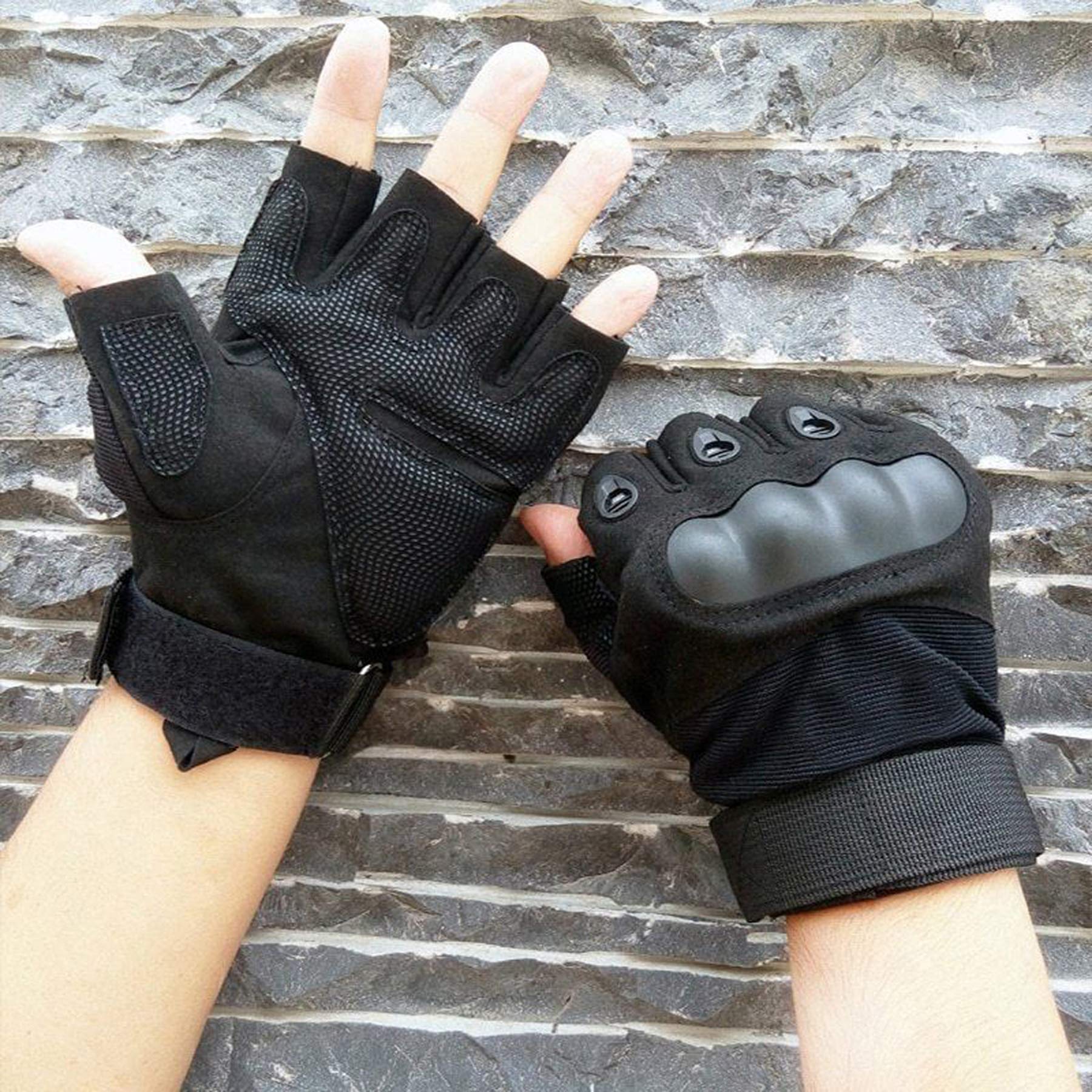 LYGLO Mens Half Finger Gloves Army Military Fingerless Combat Outdoor