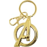 Marvel 68801 Avengers Logo in Gold - Pewter Key Ring Action Figure Accessories, 3"