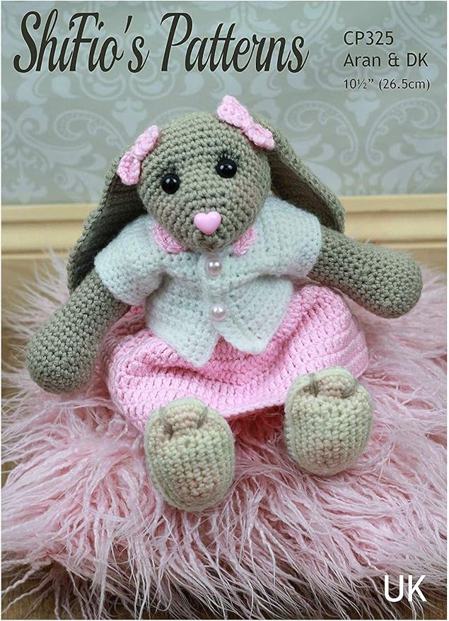 Crochet Pattern for Rabbit Toy, Blossom Bunny, Aran and Double Knitting